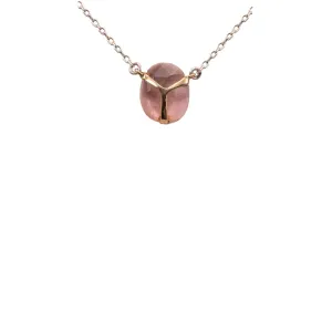 Pink Tourmaline Scarab Necklace