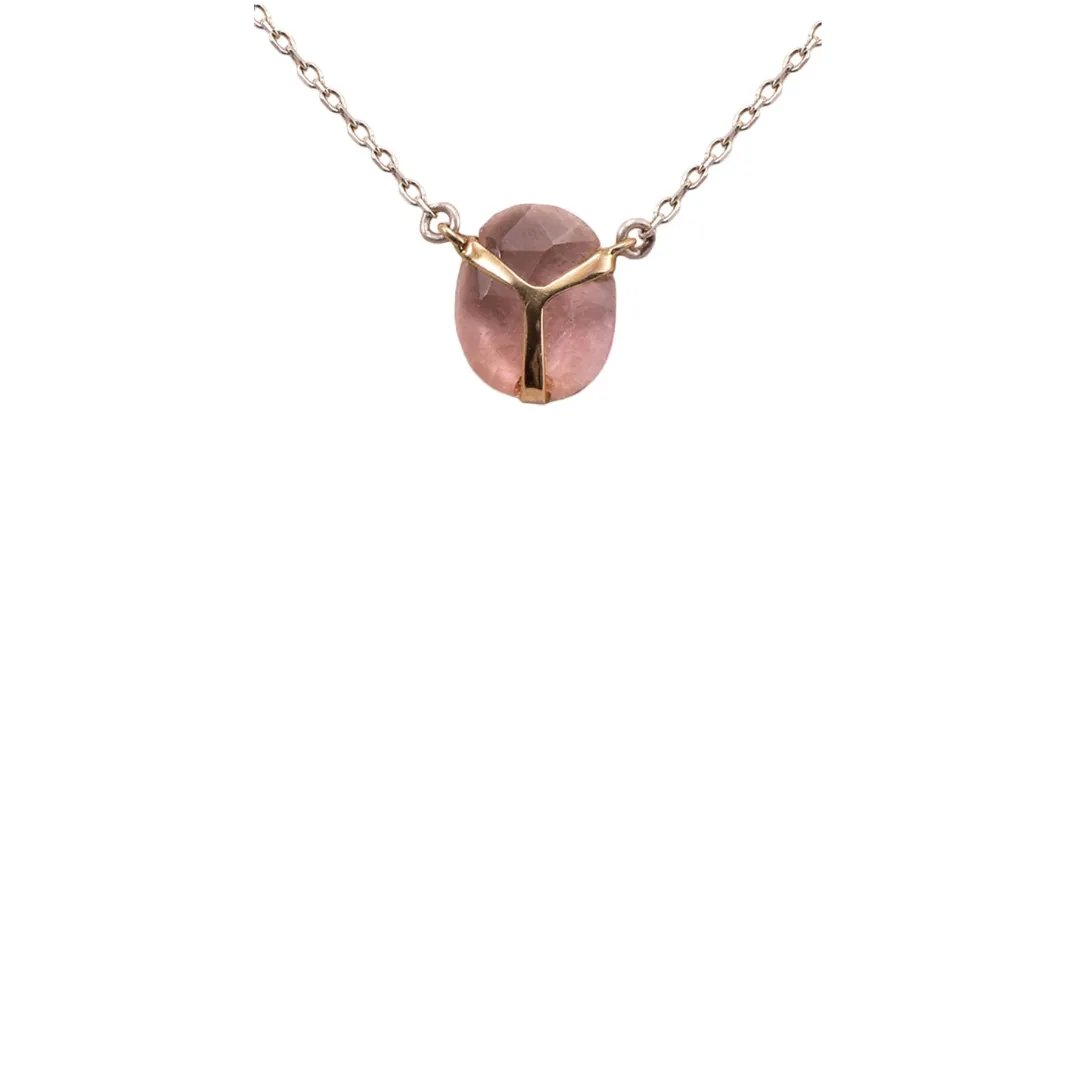 Pink Tourmaline Scarab Necklace