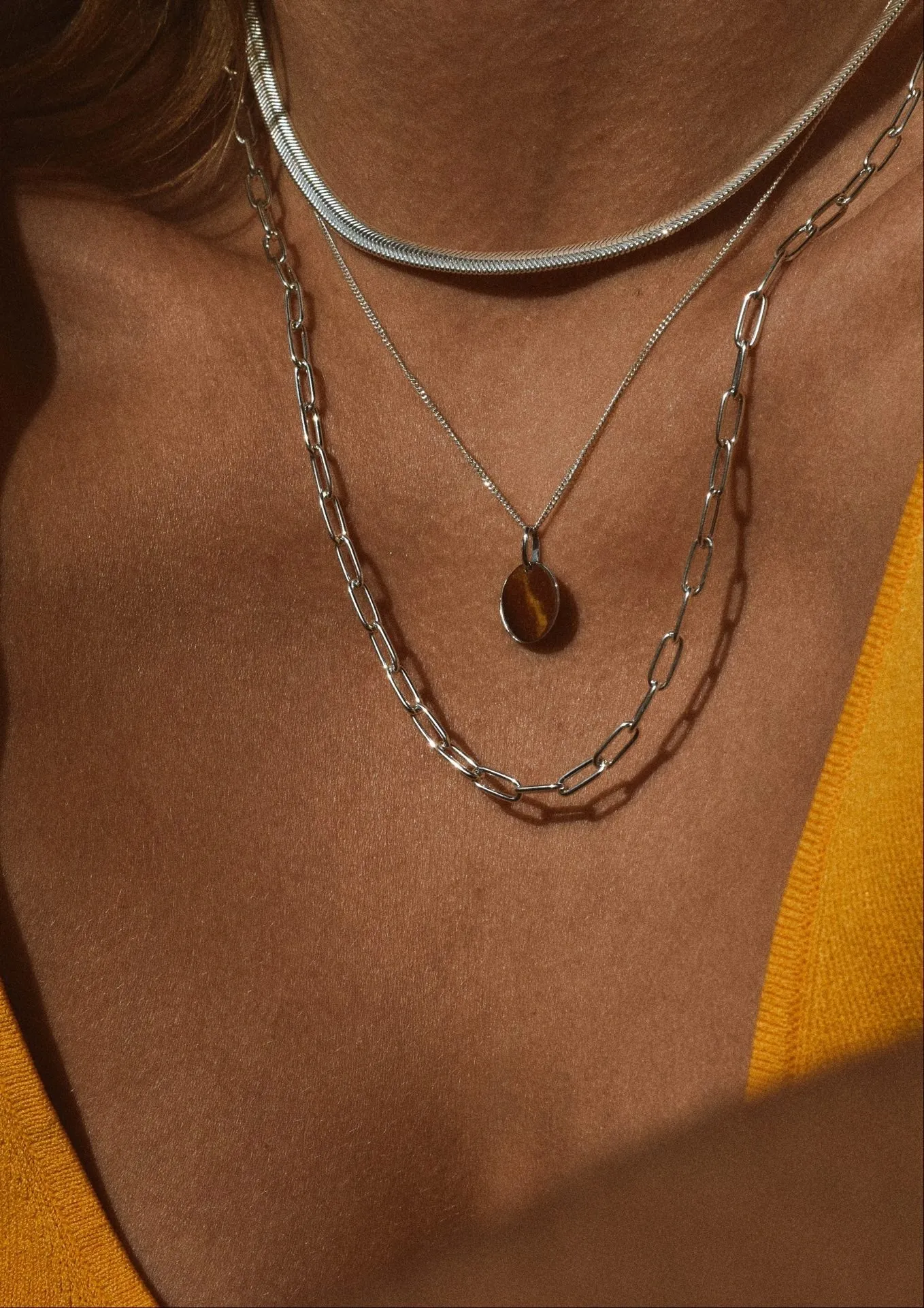 Plate Necklace Silver