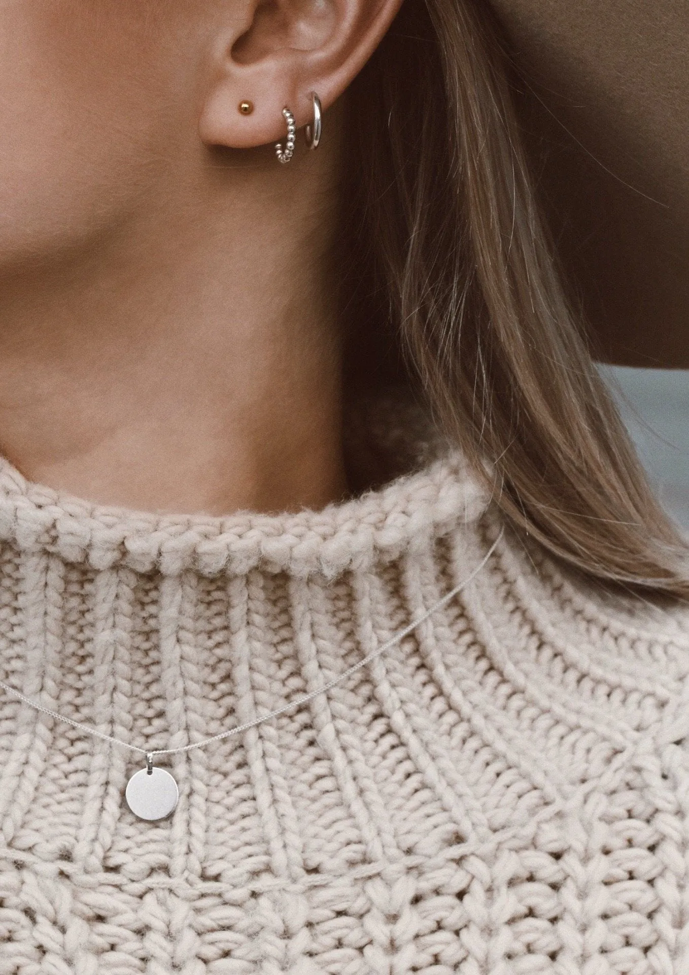 Plate Necklace Silver