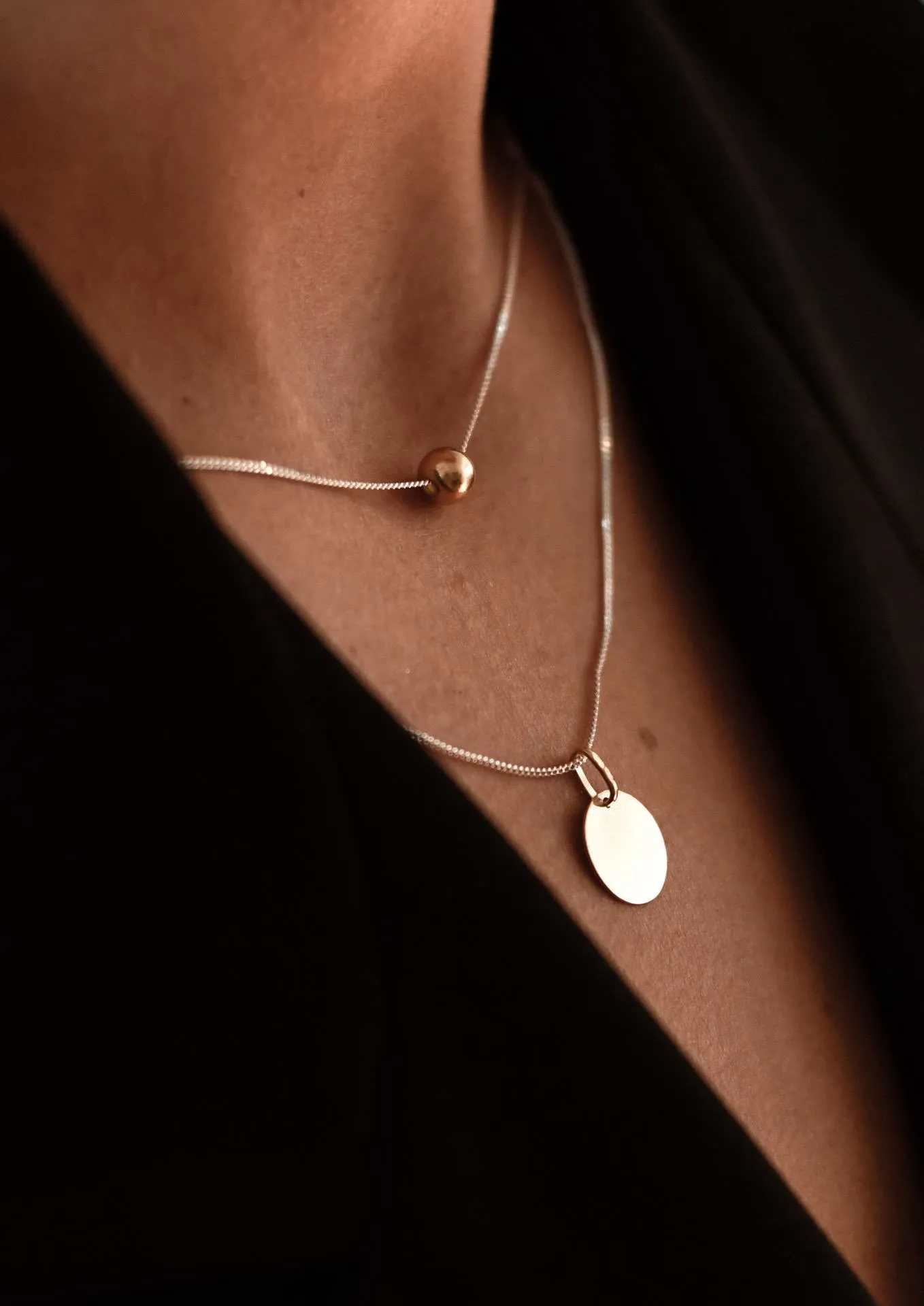 Plate Necklace Silver