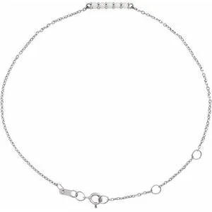 Platinum Natural Ethiopian Opal Bar 6 1/2-7 1/2" Bracelet