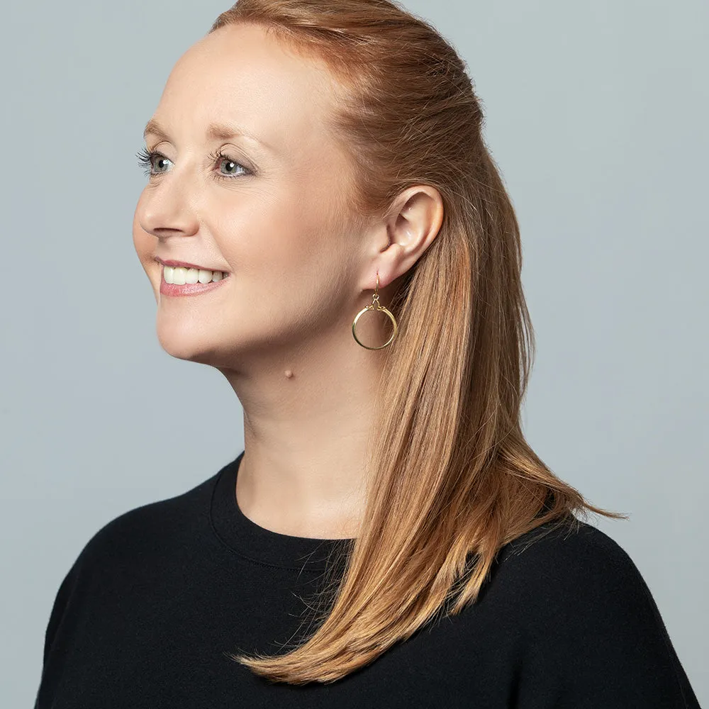 Portrait Hoop Earring 25mm - 18K Gold Vermeil