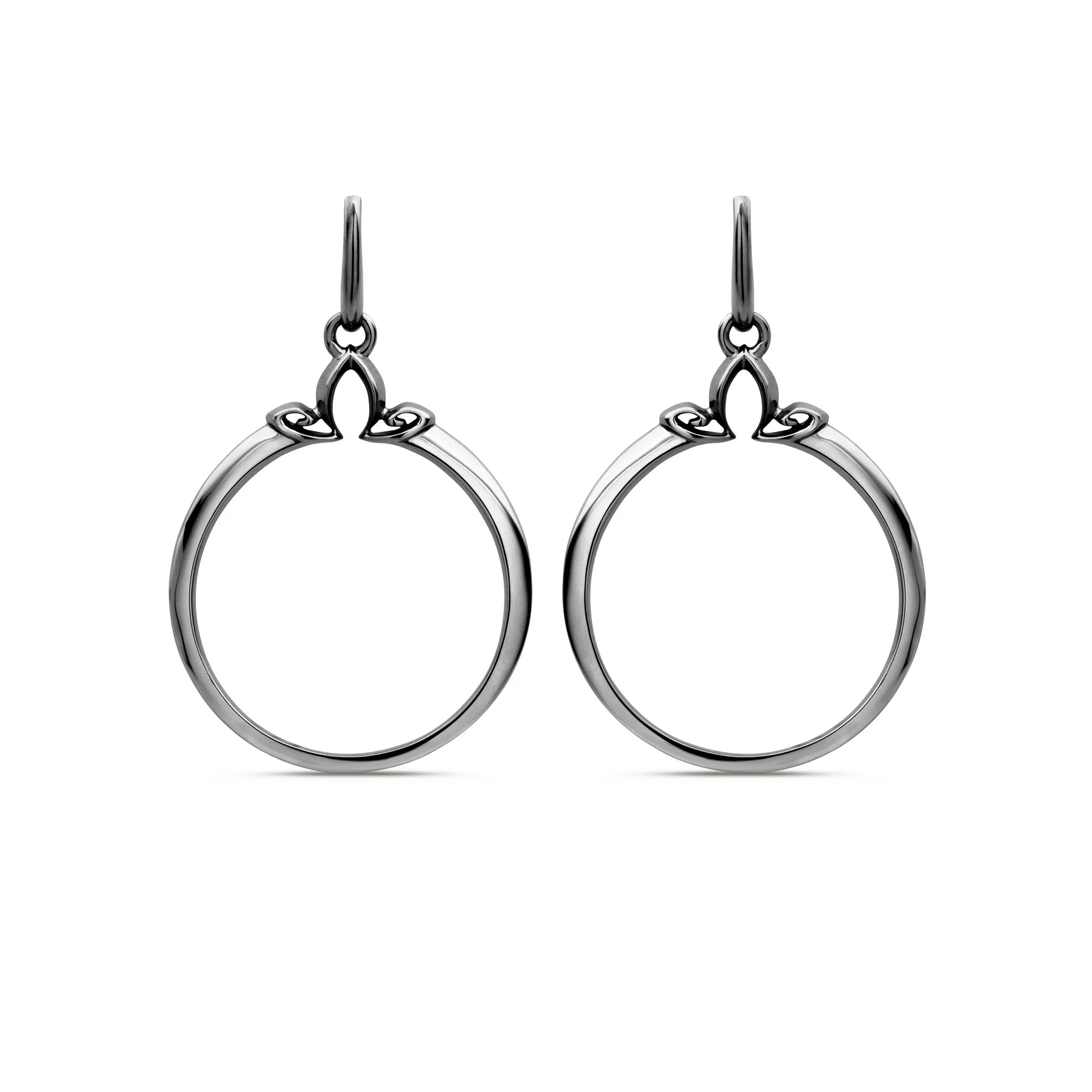 Portrait Hoop Earring 25mm - Black Ruthenium Vermeil