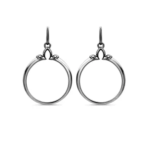 Portrait Hoop Earring 25mm - Black Ruthenium Vermeil