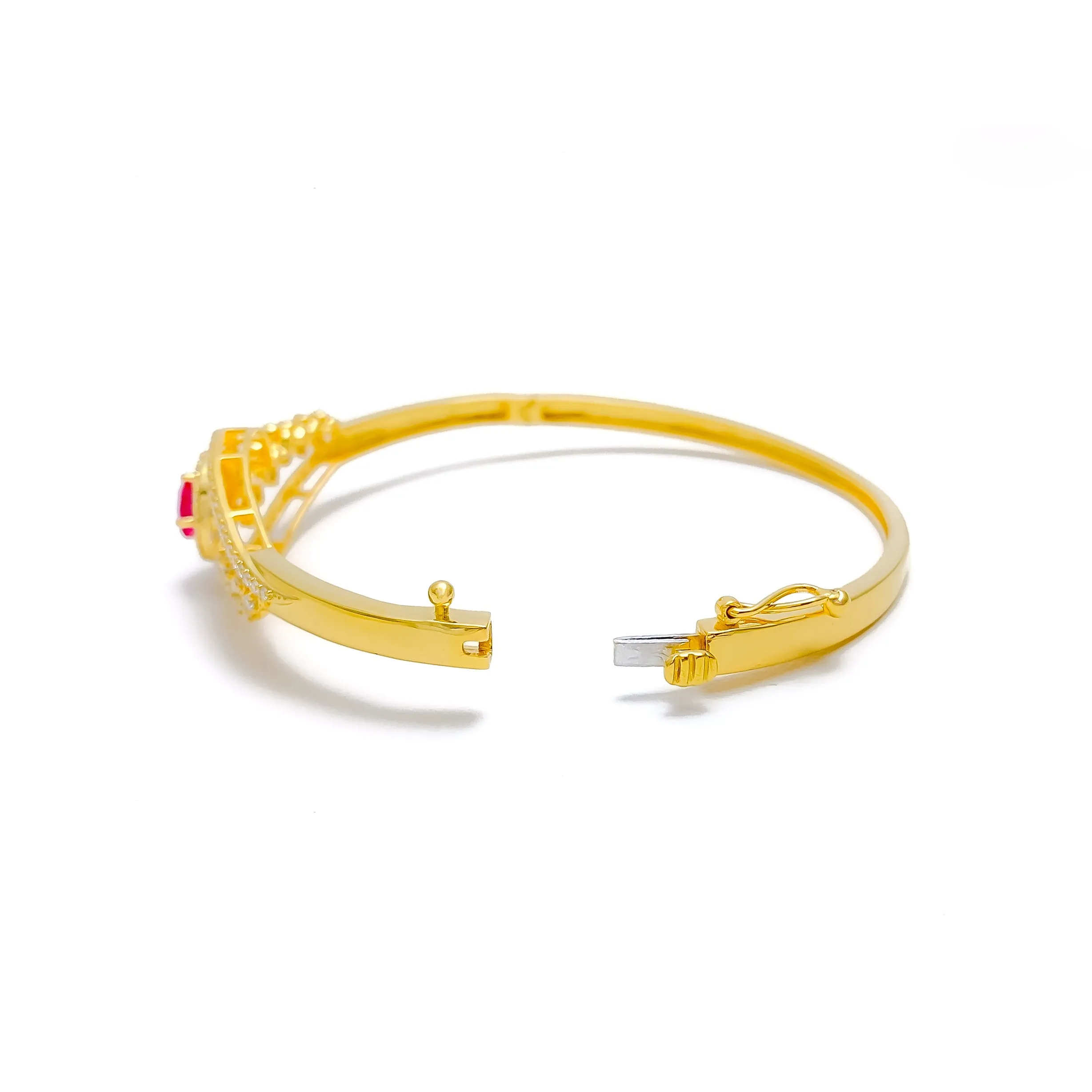 Priceless Floral Vine Diamond   18k Gold Bangle Bracelet