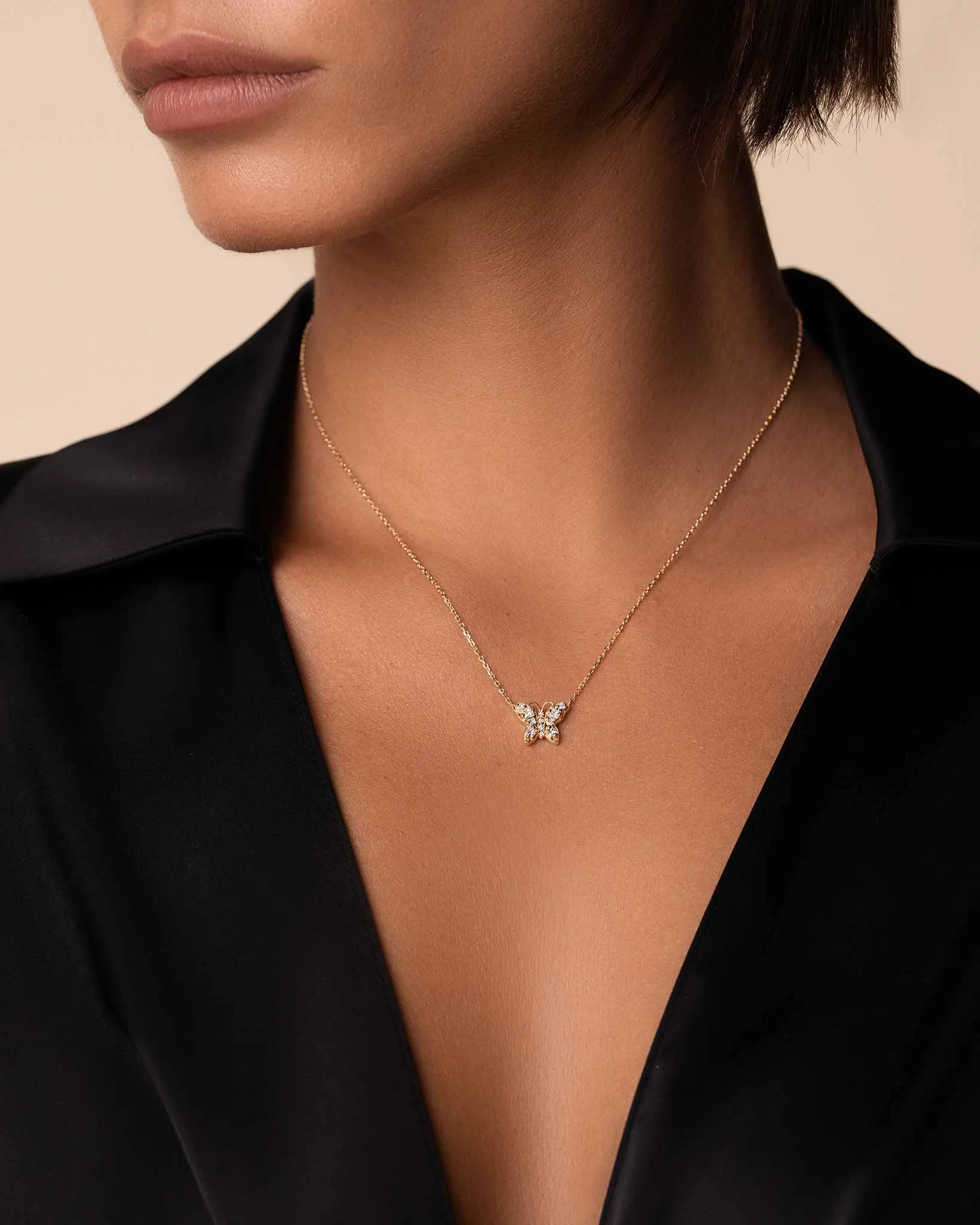 Princess Diamond Mini Butterfly Pendant