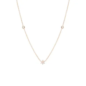 Prong Diamond Flower Necklace