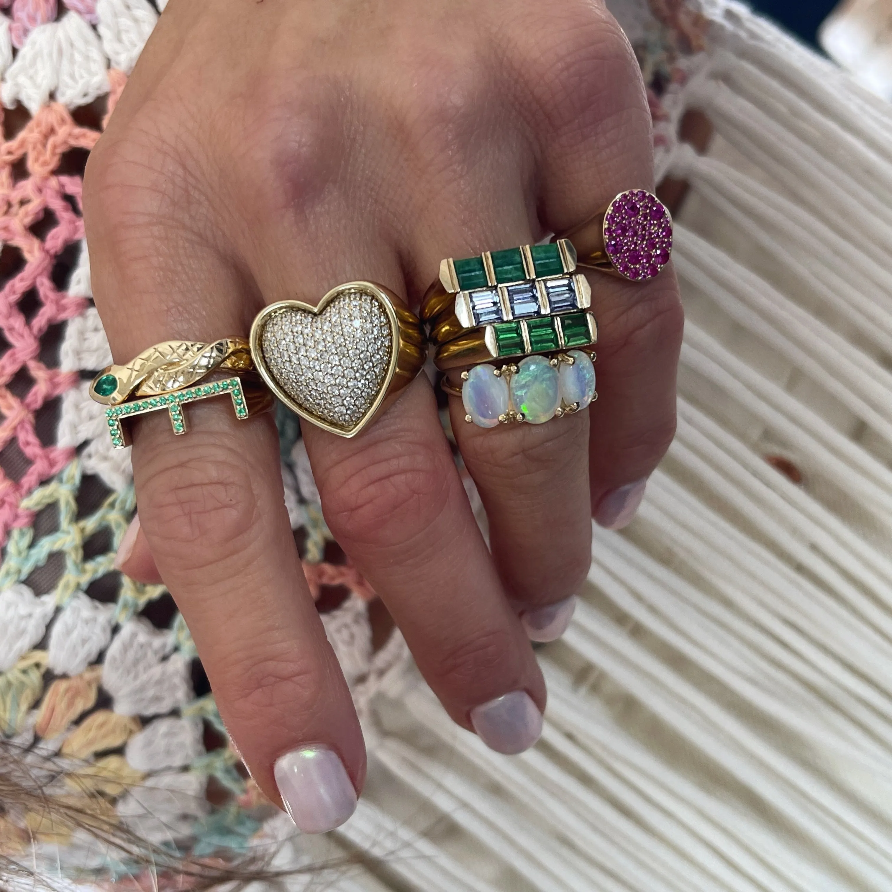 Puffer Diamond Heart Cocktail Ring