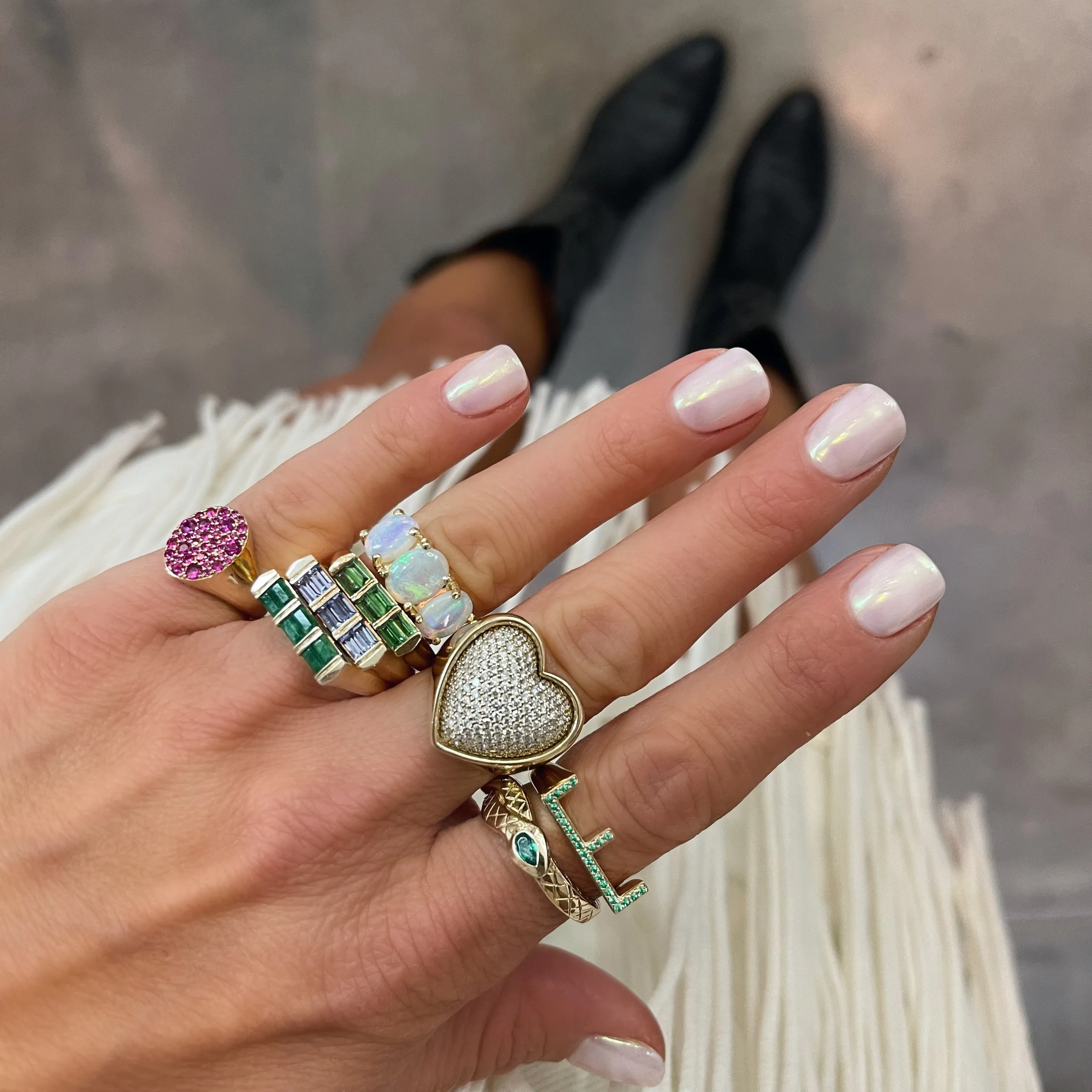 Puffer Diamond Heart Cocktail Ring