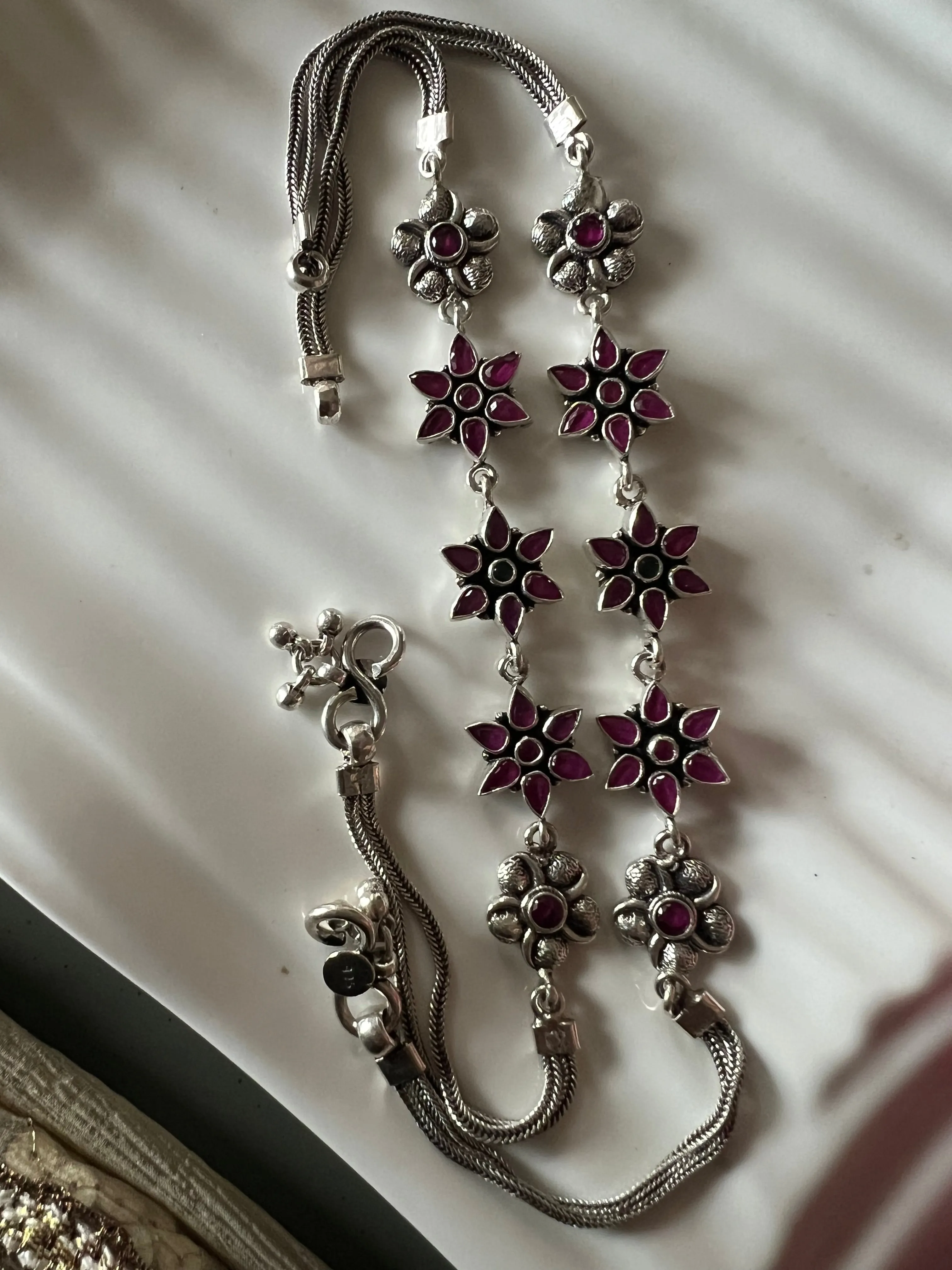 Pure 925 Silver Anklets- Set of 2