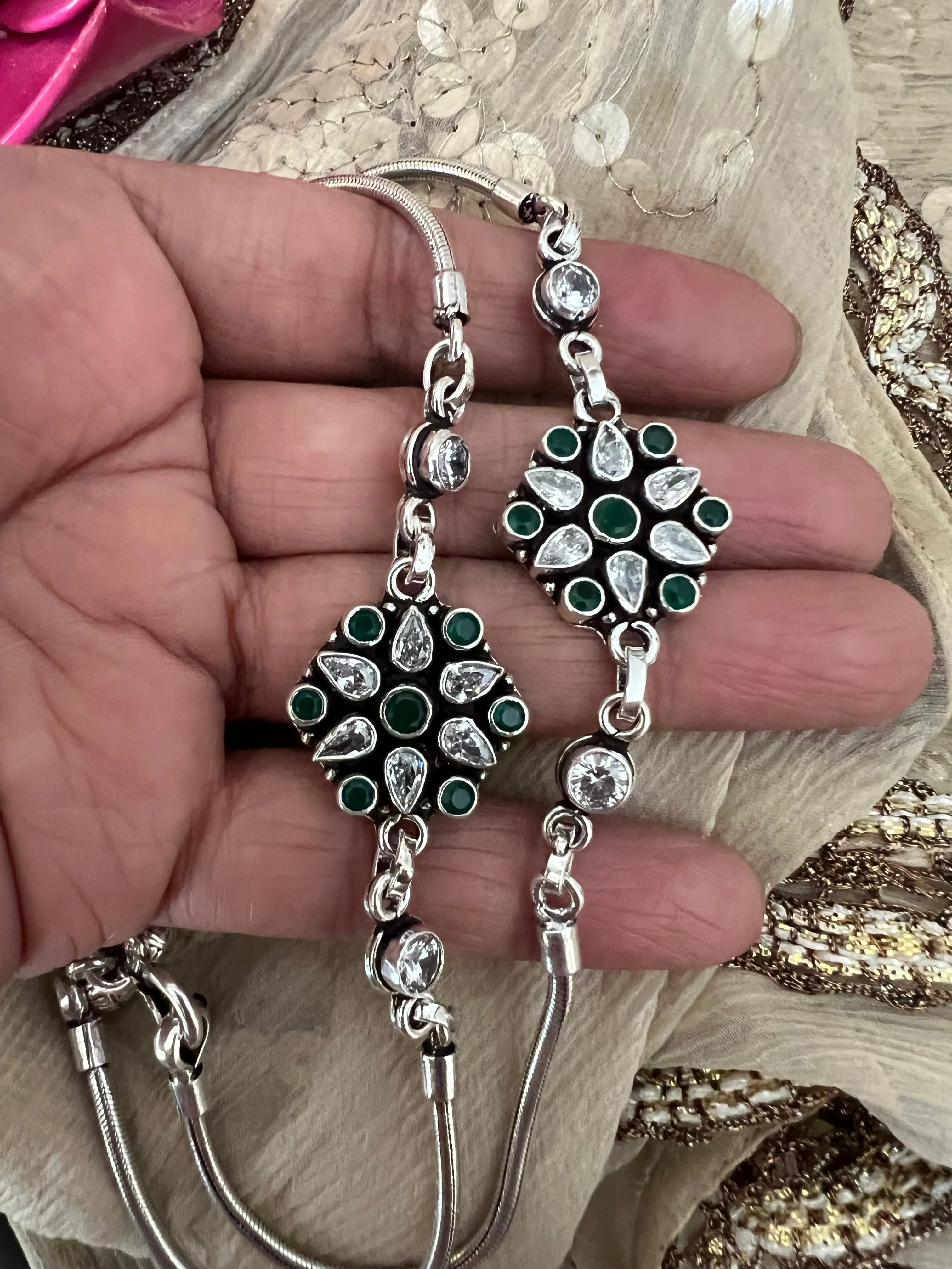 Pure 925 Silver Anklets- Set of 2