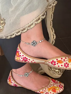Pure 925 Silver Anklets- Set of 2