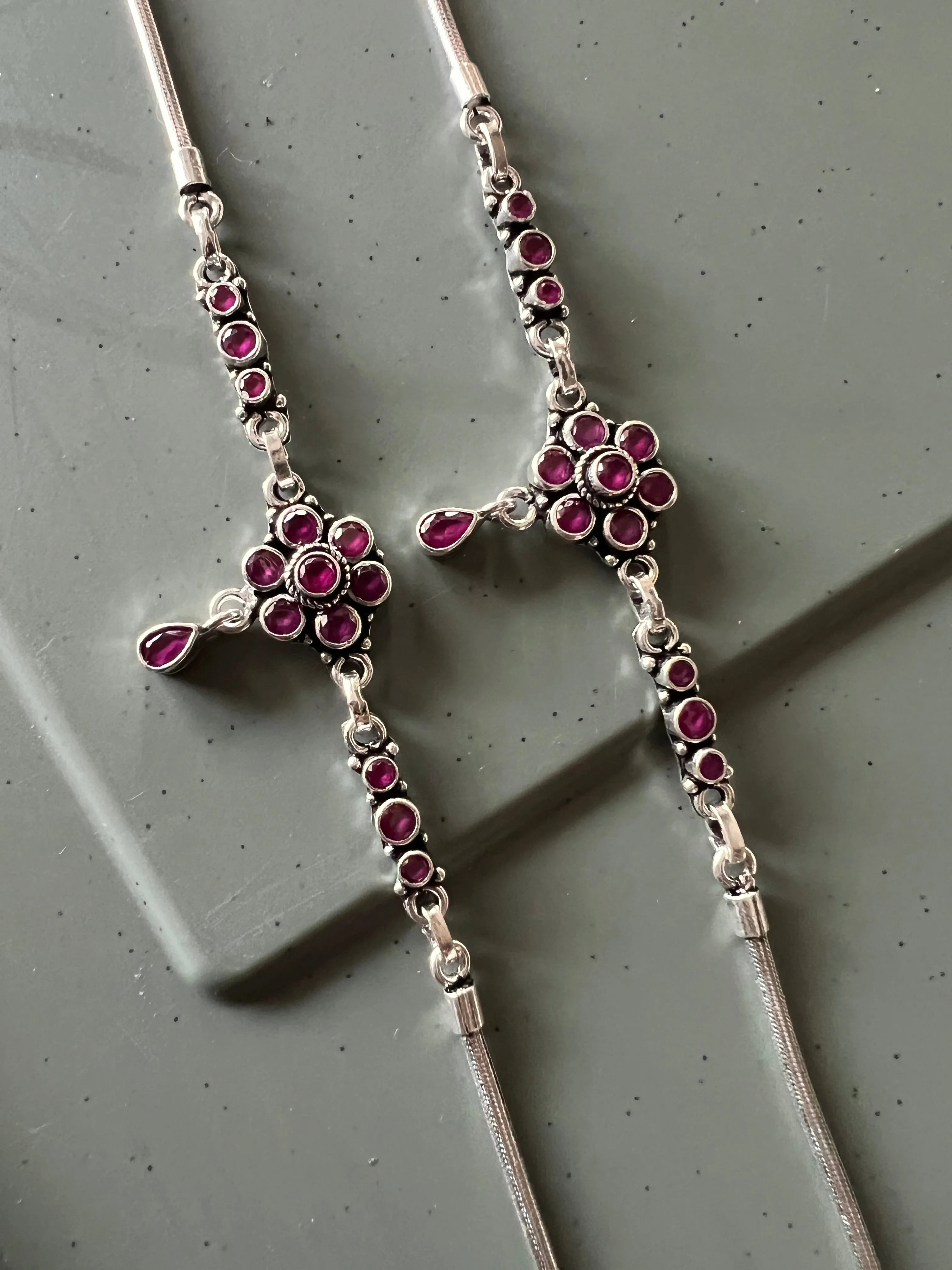 Pure 925 Silver Anklets- Set of 2
