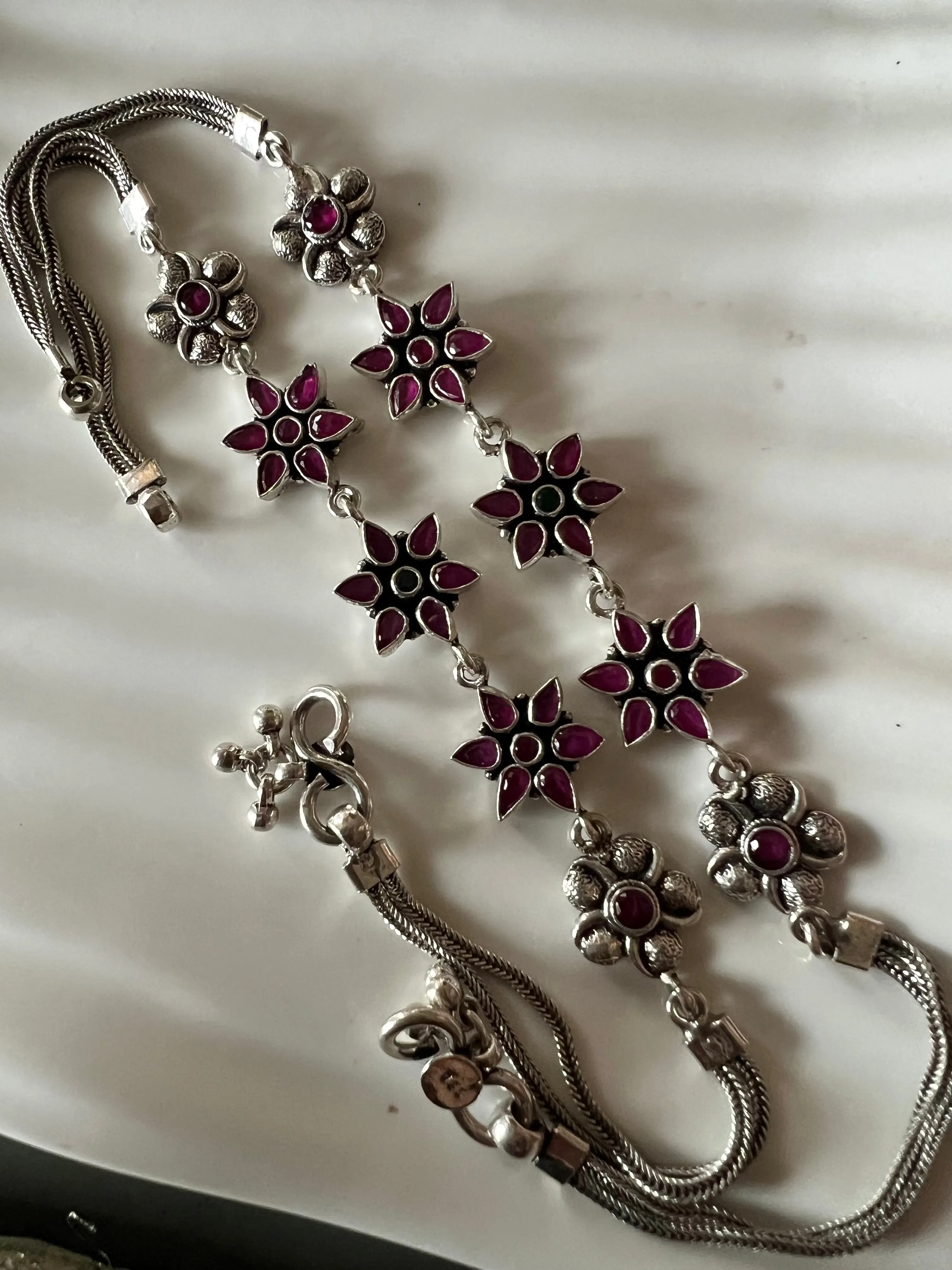 Pure 925 Silver Anklets- Set of 2