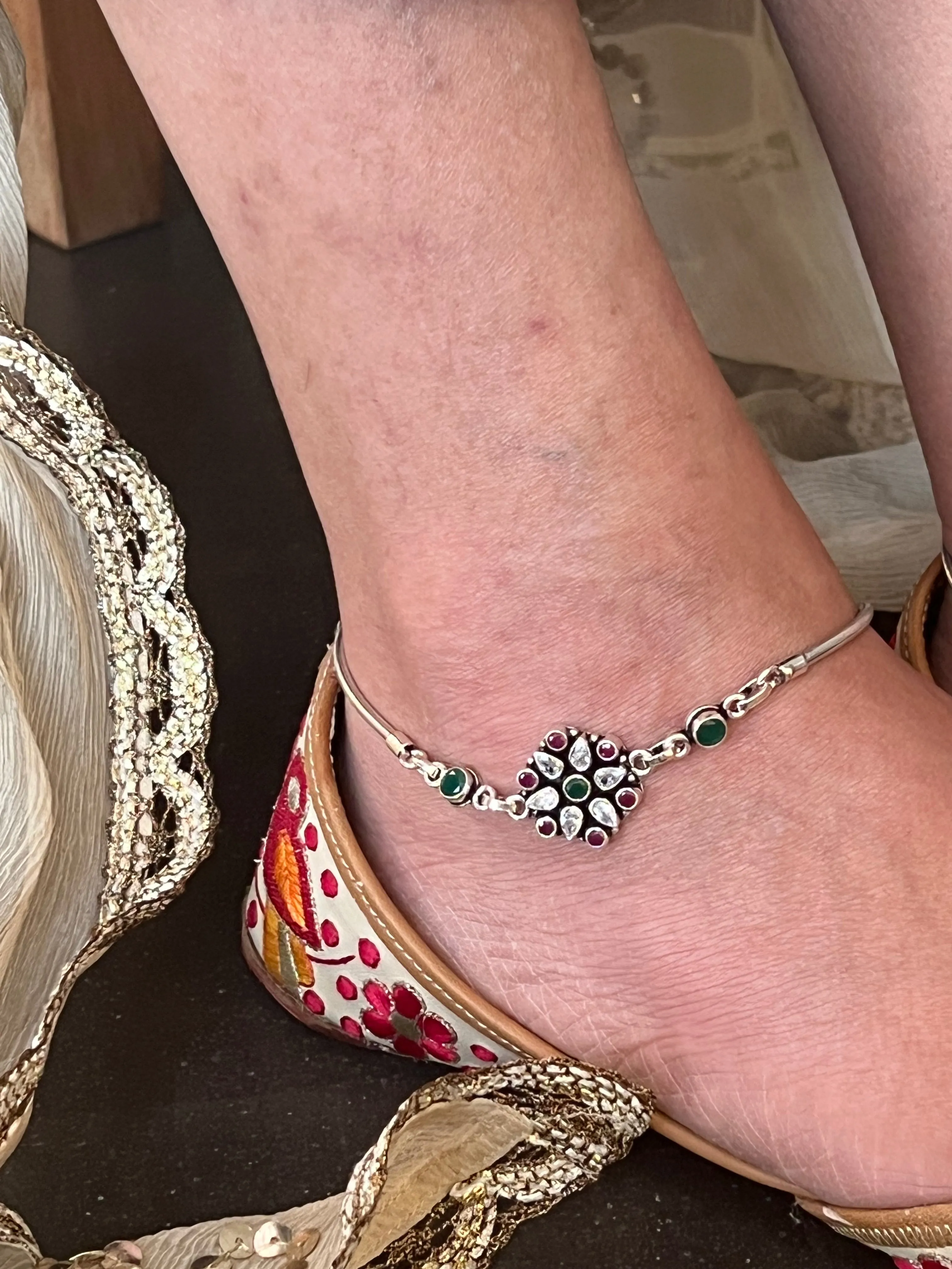 Pure 925 Silver Anklets- Set of 2
