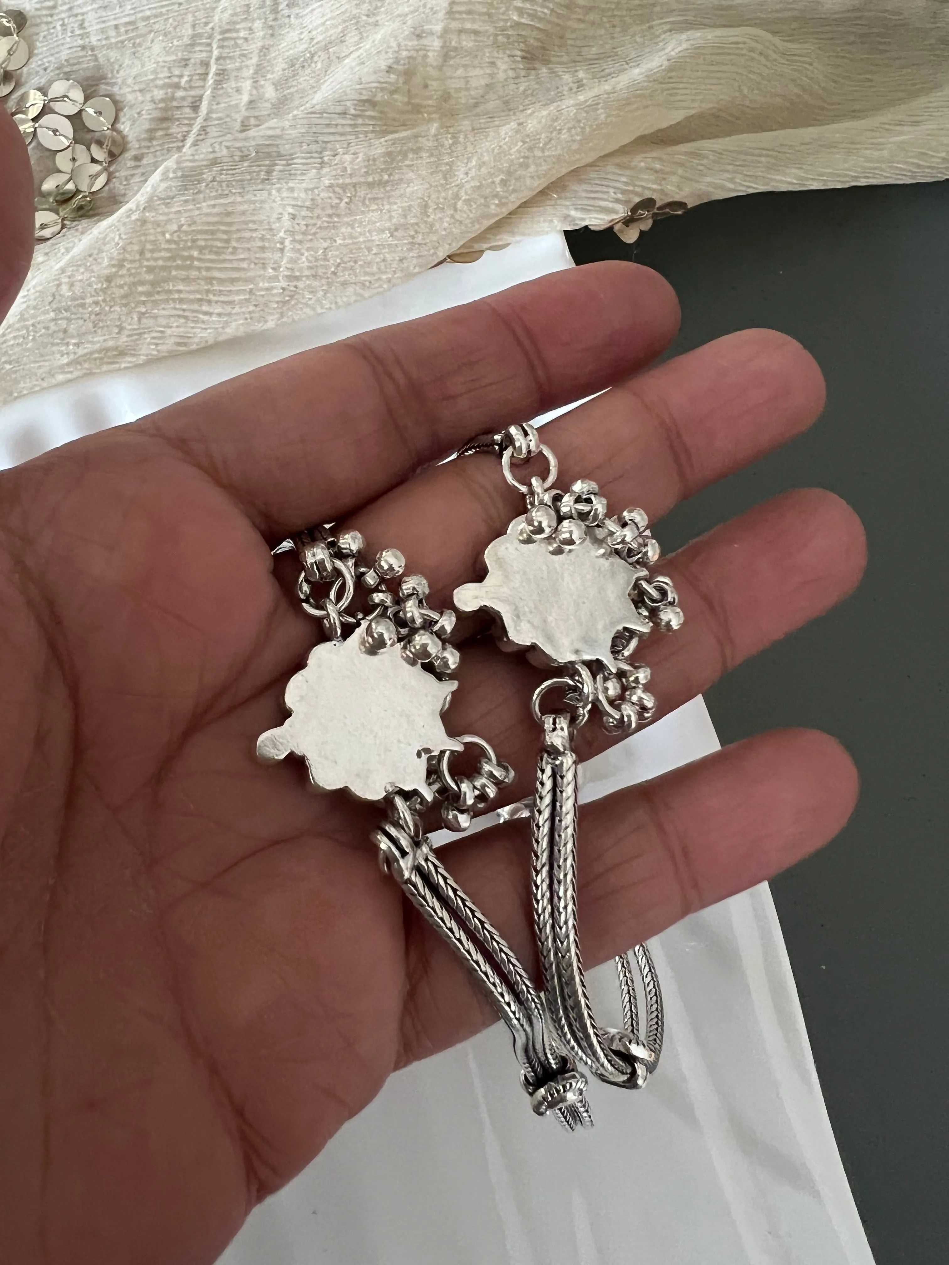 Pure 925 Silver Anklets- Set of 2