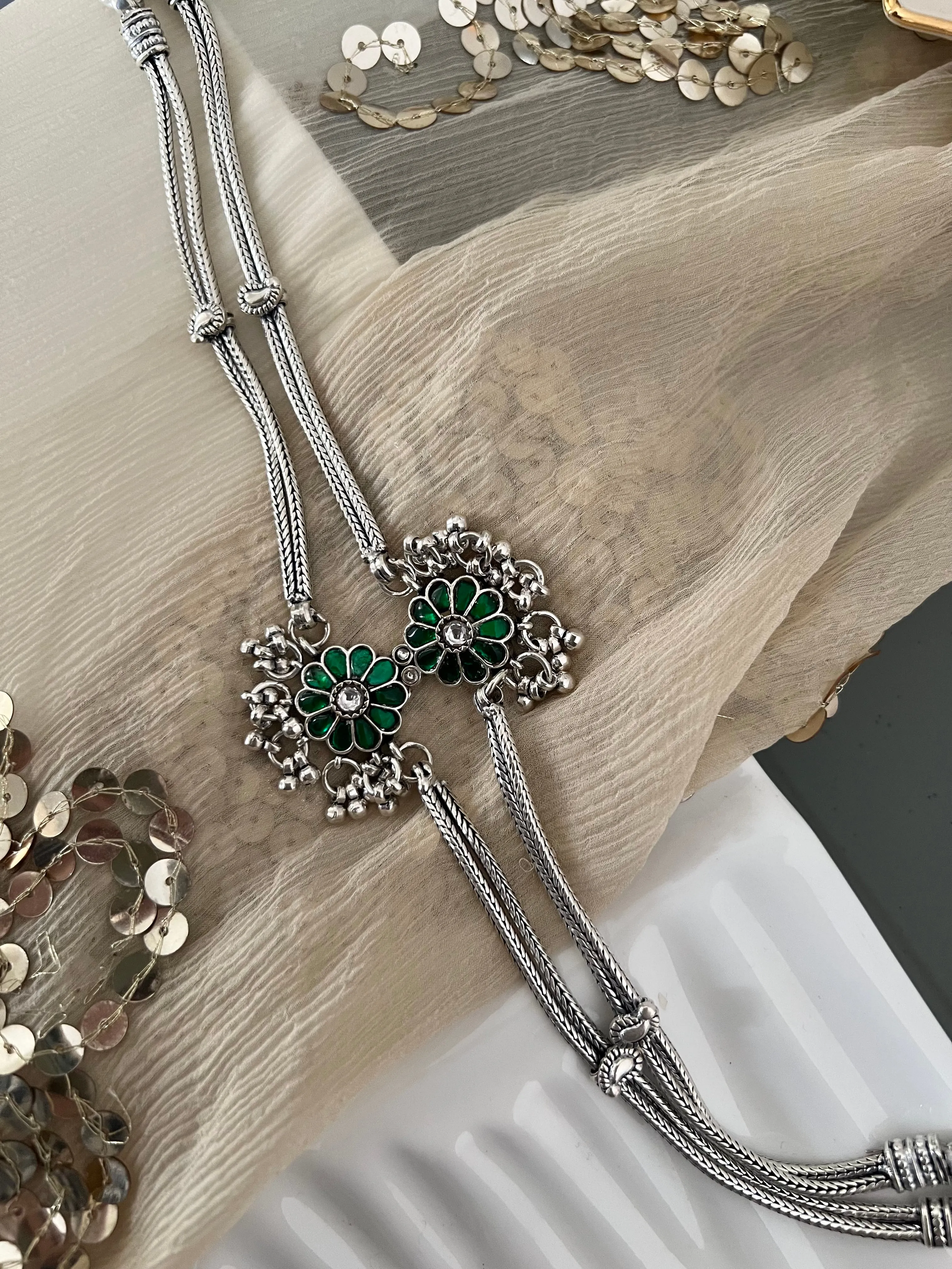 Pure 925 Silver Anklets- Set of 2