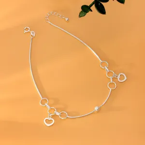 Pure Sterling Silver Ring & Melting Heart Silver Anklets