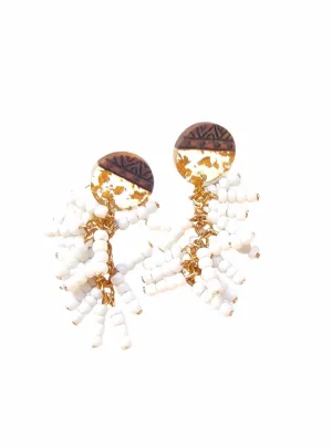 Pyro/Epoxy/Beaded Earrings