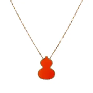 Qeelin 18K Rose Gold Red Agate Wulu Pendant Necklace