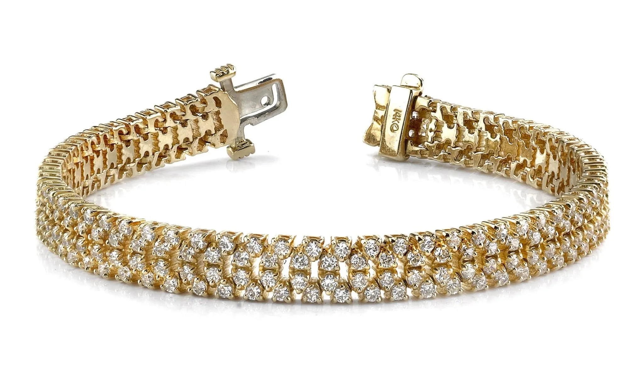 Quad Row Diamond Bracelet with 5.10 ct.(finished) 1.7mm