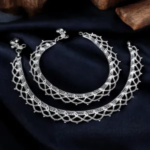 Real Silver amazing Anklets for Indian Women Ankle Pair 10.3"