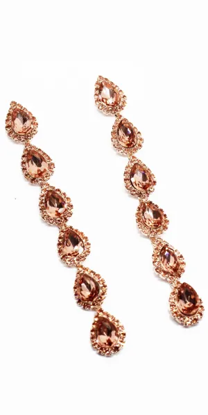 Realized Potential Rose Gold Rhinestone Earrings