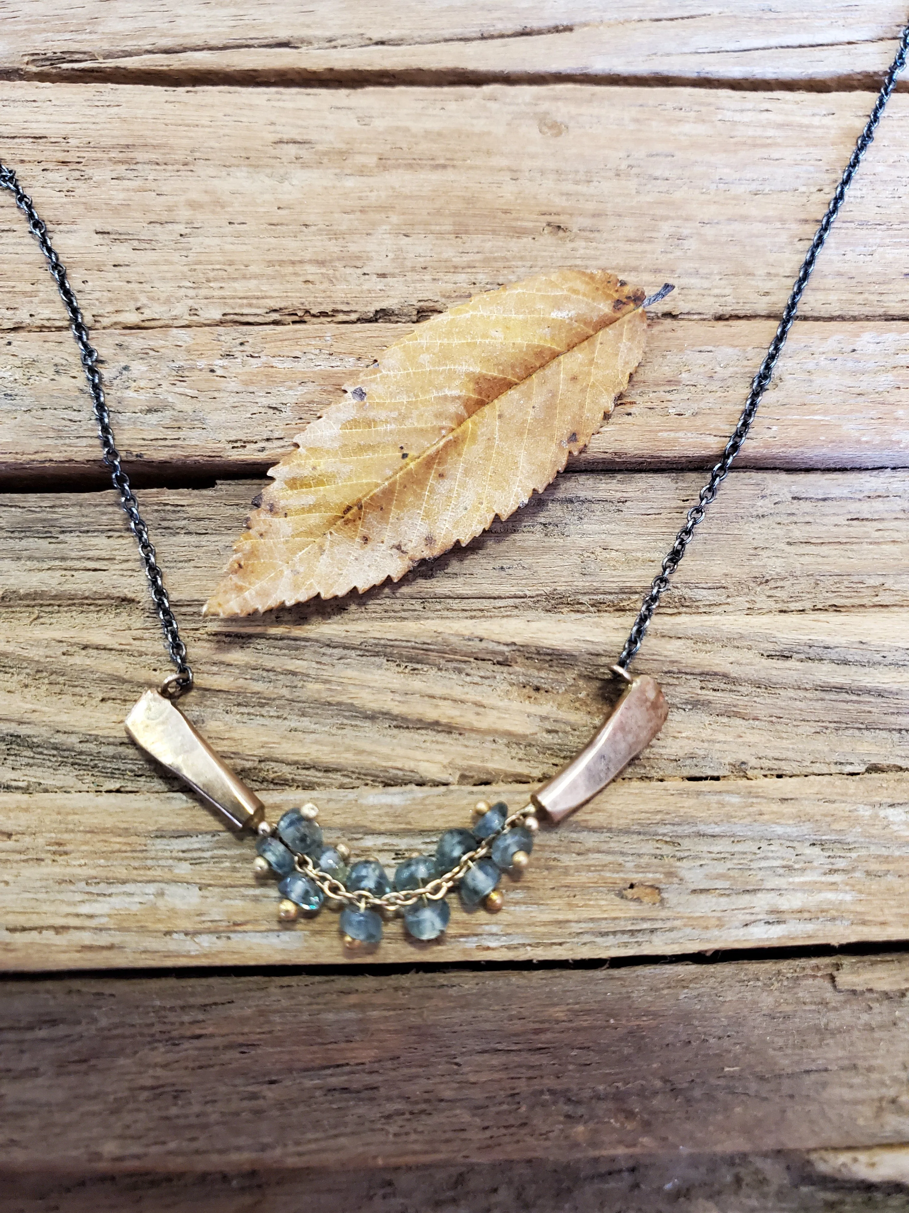 Rebecca Overmann 14K/Oxidized Sterling Silver Sapphire Necklace
