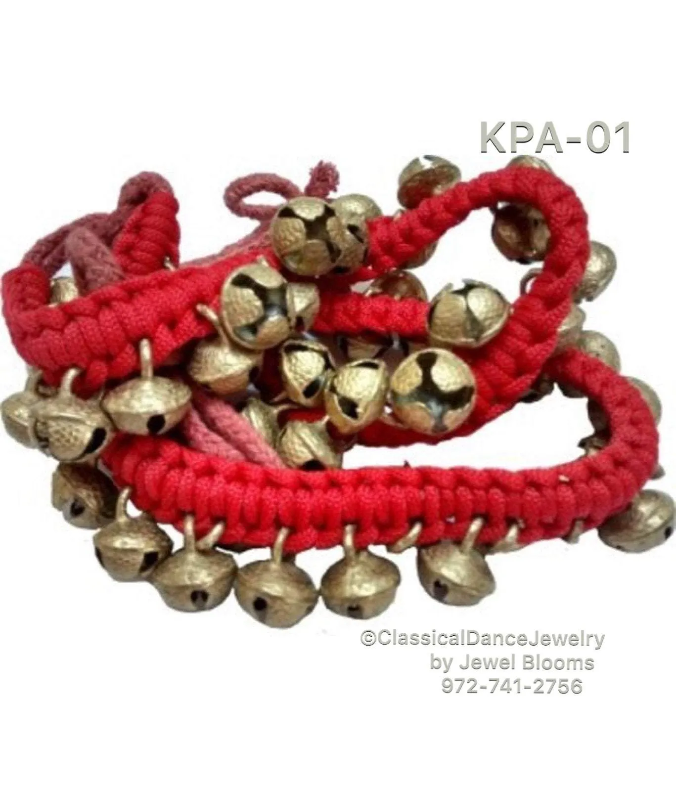 Red Rope Tied Ghungroo Payal bells salangai | Bharatnatyam, Kuchipudi, Kathak | Classical Dance Jewelry