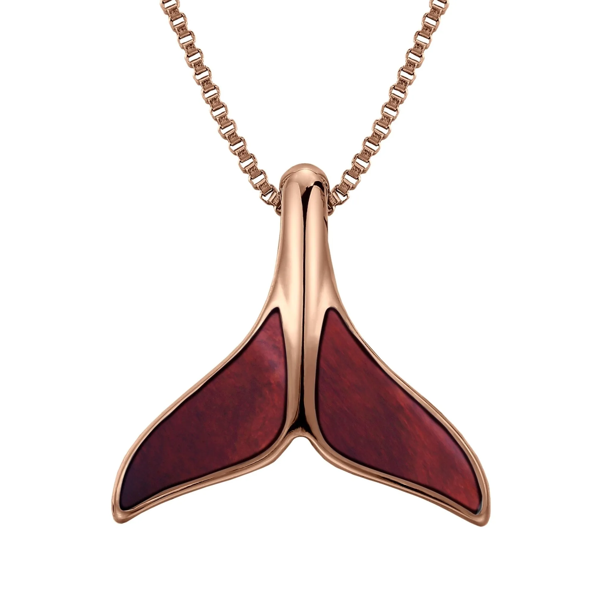 Redwood Whale Tail Necklace - Rose Gold
