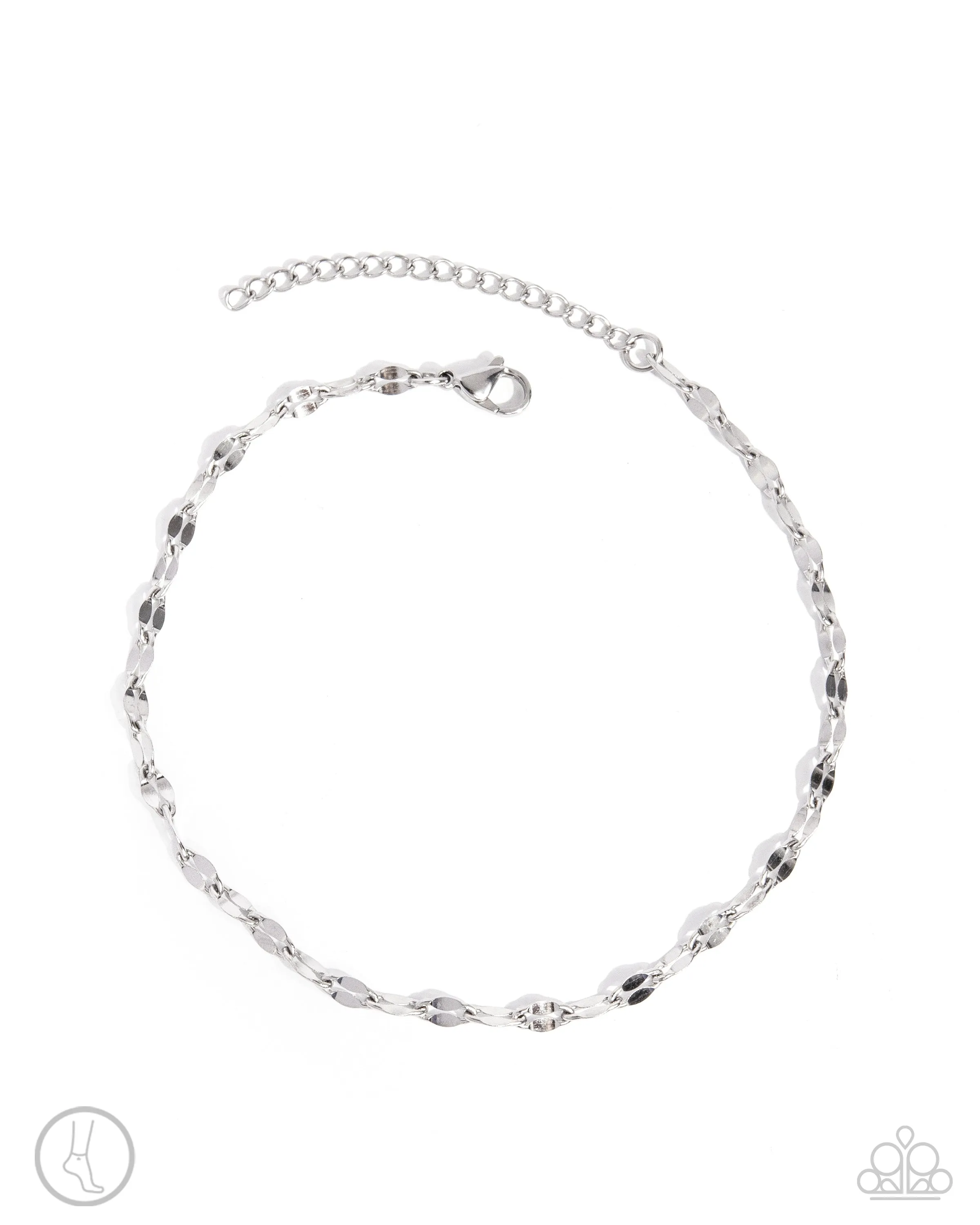 Relaxed Radiance - Silver - Stainless Steel Chain Paparazzi Anklet