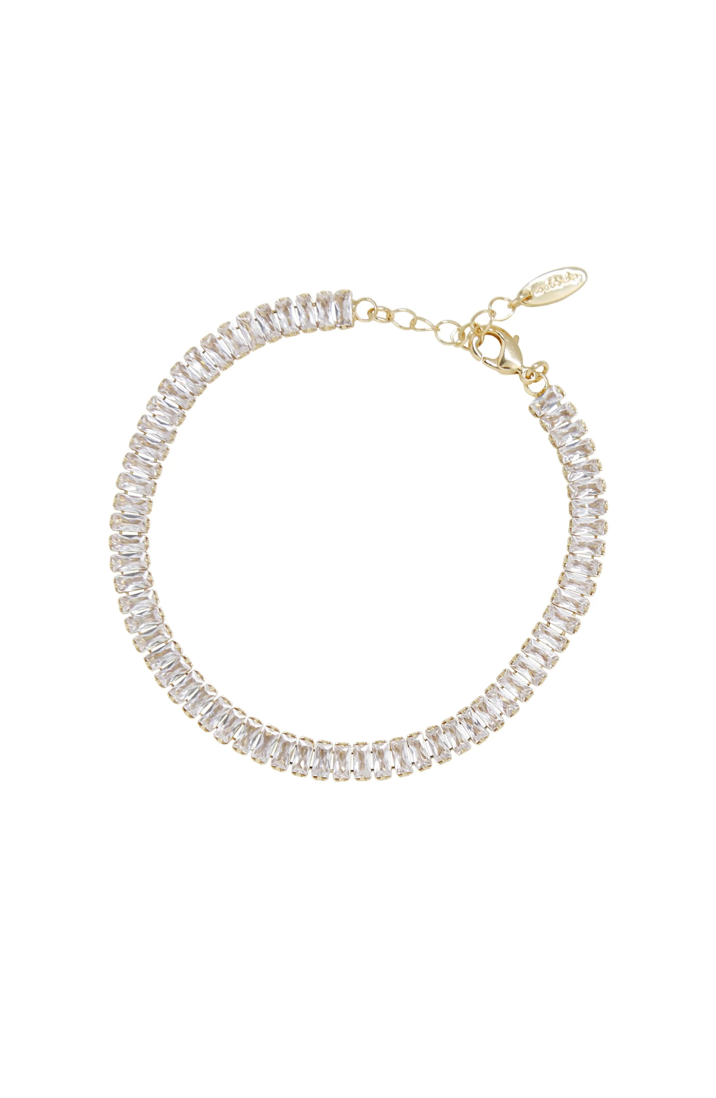 Rhinestone Baguette Anklet