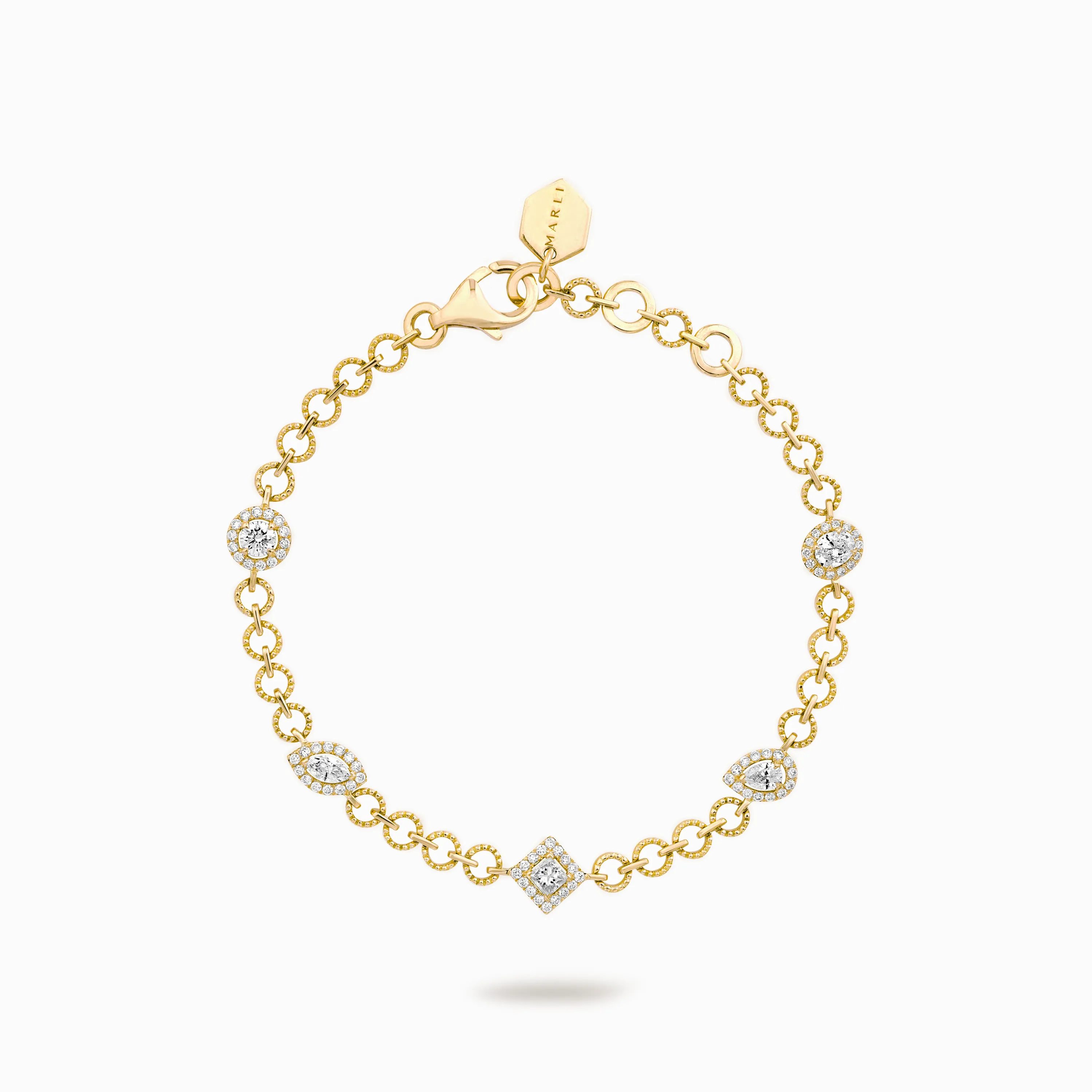 Rock Charm Beaded Chain Bracelet