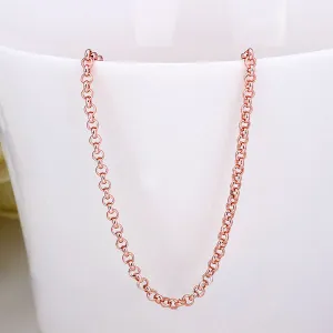 Rolo Chain Women's Necklace Rose Gold Vermeil Jewelry