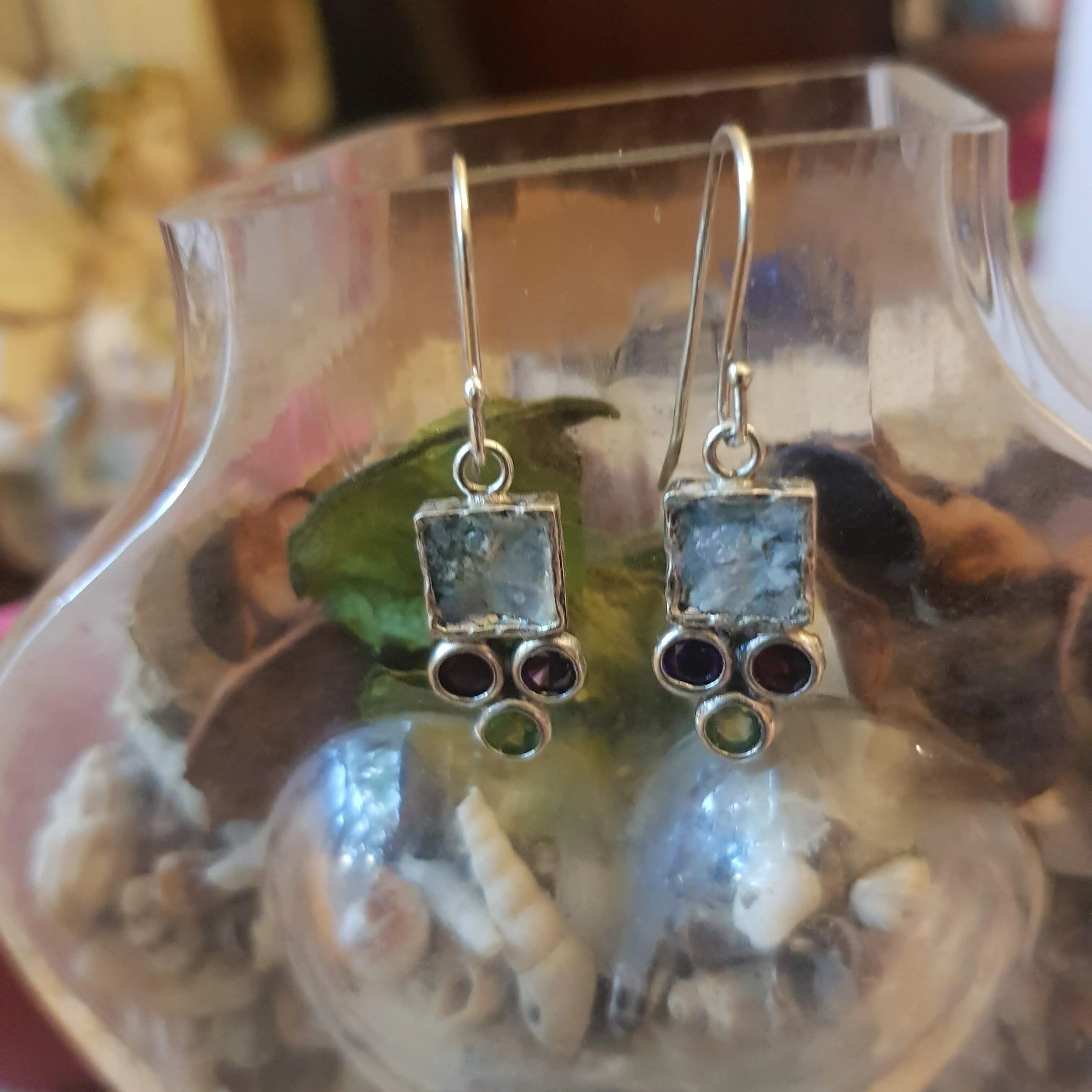 Roman Glass Earrings Bluenoemi Silver Earrings