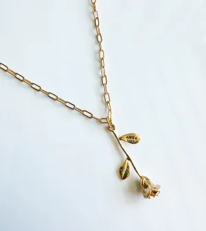Rose charm necklace