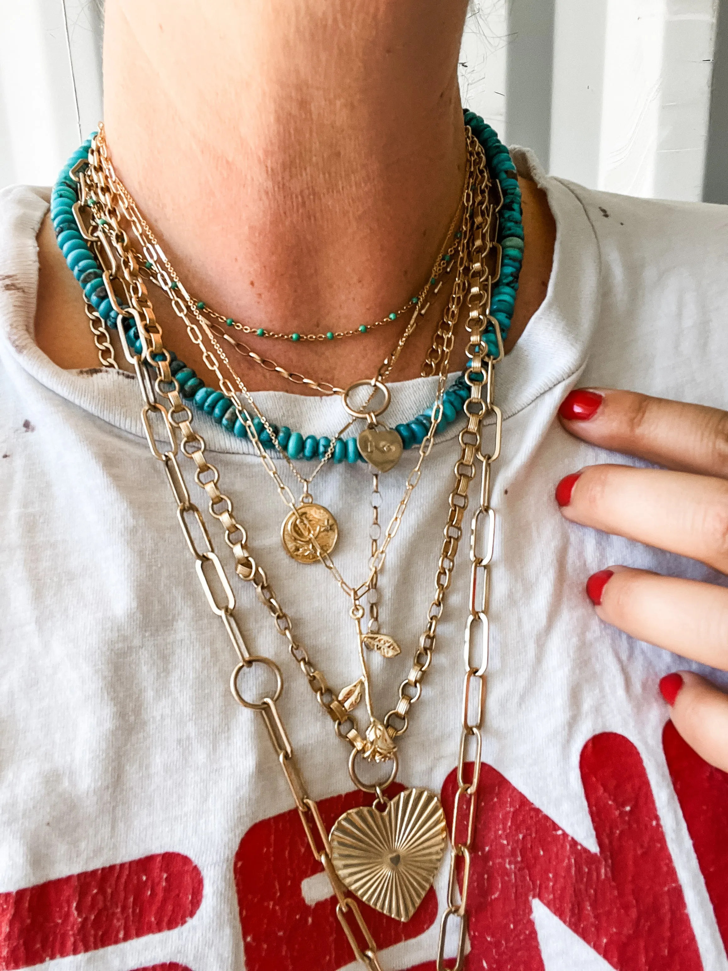 Rose charm necklace