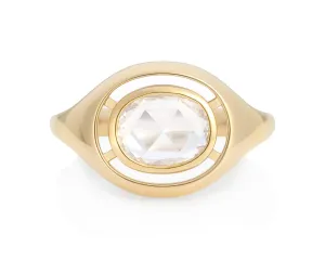 Rose Cut Oval Diamond Virgil Ring (Ready to Ship Size 7.5)