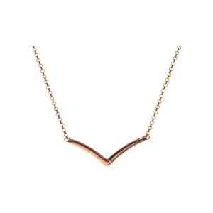 Rose gold plated chain and chevron necklace