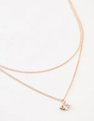 Rose Gold Plated Evil Eye Necklaces 2-Pack