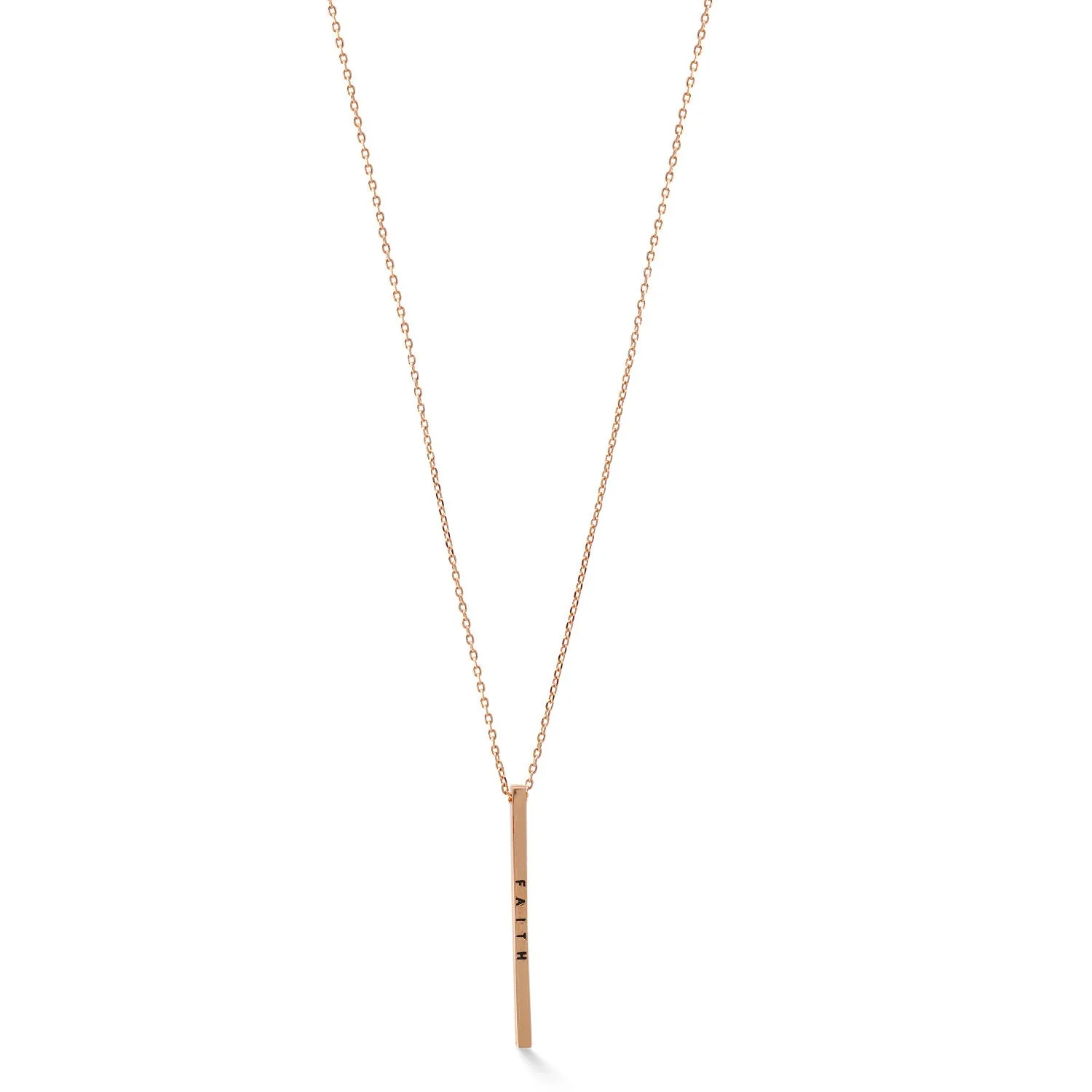 ROSE GOLD "FAITH" BAR PENDANT NECKLACE #N4401RG (TF3)
