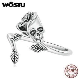 Rose Ring with the Leaves Eternal Love Finger Open Ring Fine Jewelry