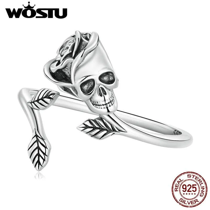 Rose Ring with the Leaves Eternal Love Finger Open Ring Fine Jewelry