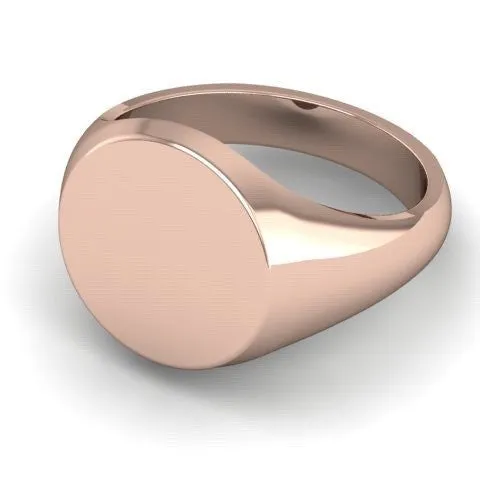 Round 13mm  -  9 Carat Rose Gold Signet Ring