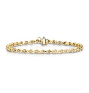 Sabel Collection Yellow Gold Milgrain Set Diamond Bracelet