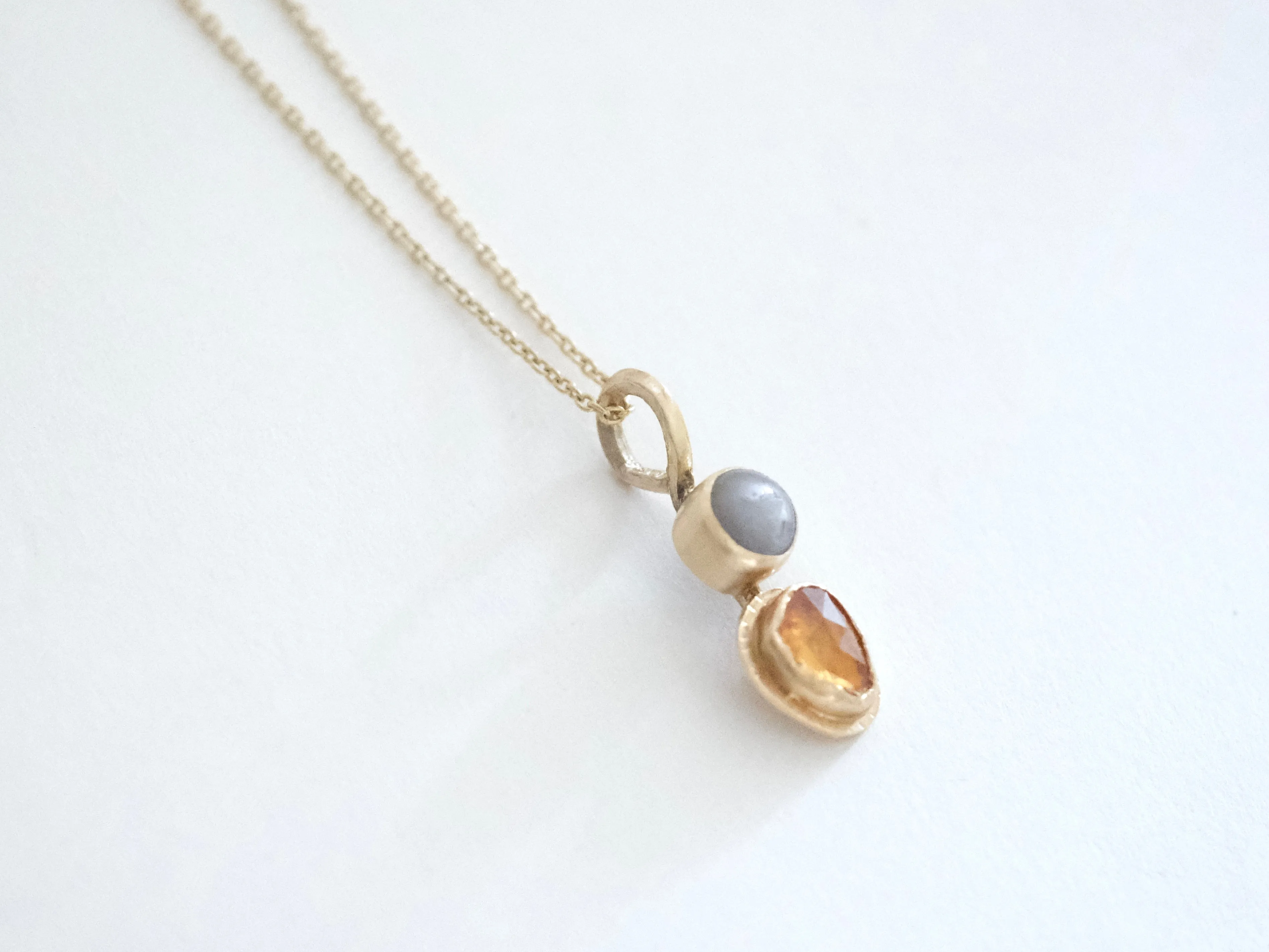 Sapphires Pendant on Chain