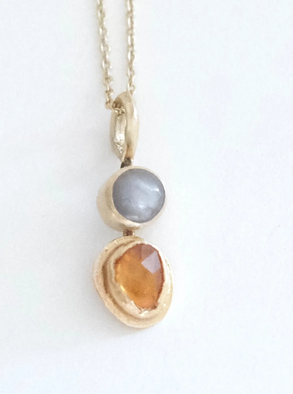 Sapphires Pendant on Chain
