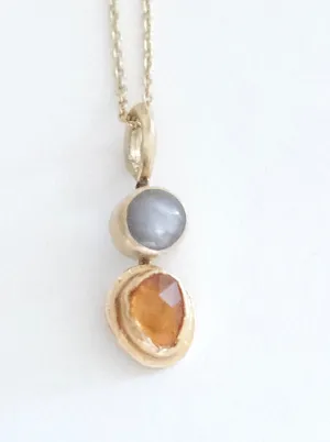 Sapphires Pendant on Chain