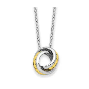 Sentimental Expressions Sterling Silver Rhodium and Gold Plated Always Together Necklace